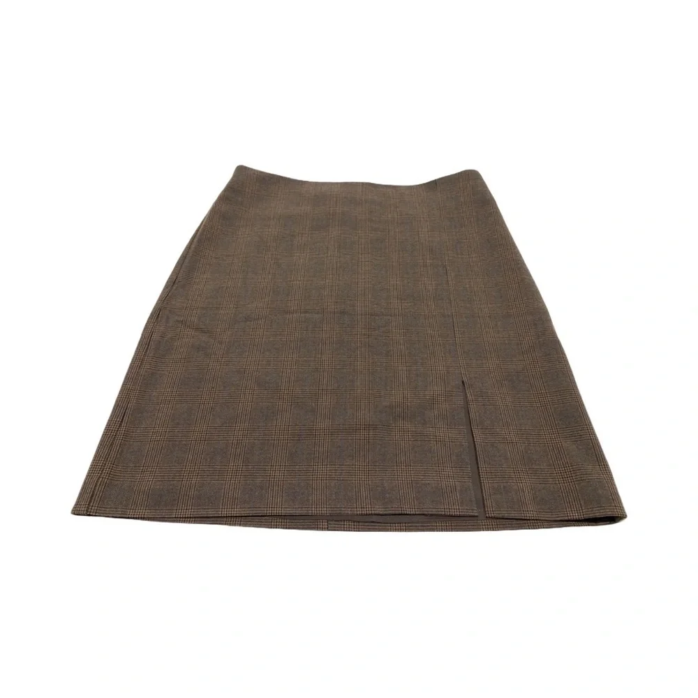 Rachel Zoe Brown And Black Plaid Mini Skirt NWOT Size 8